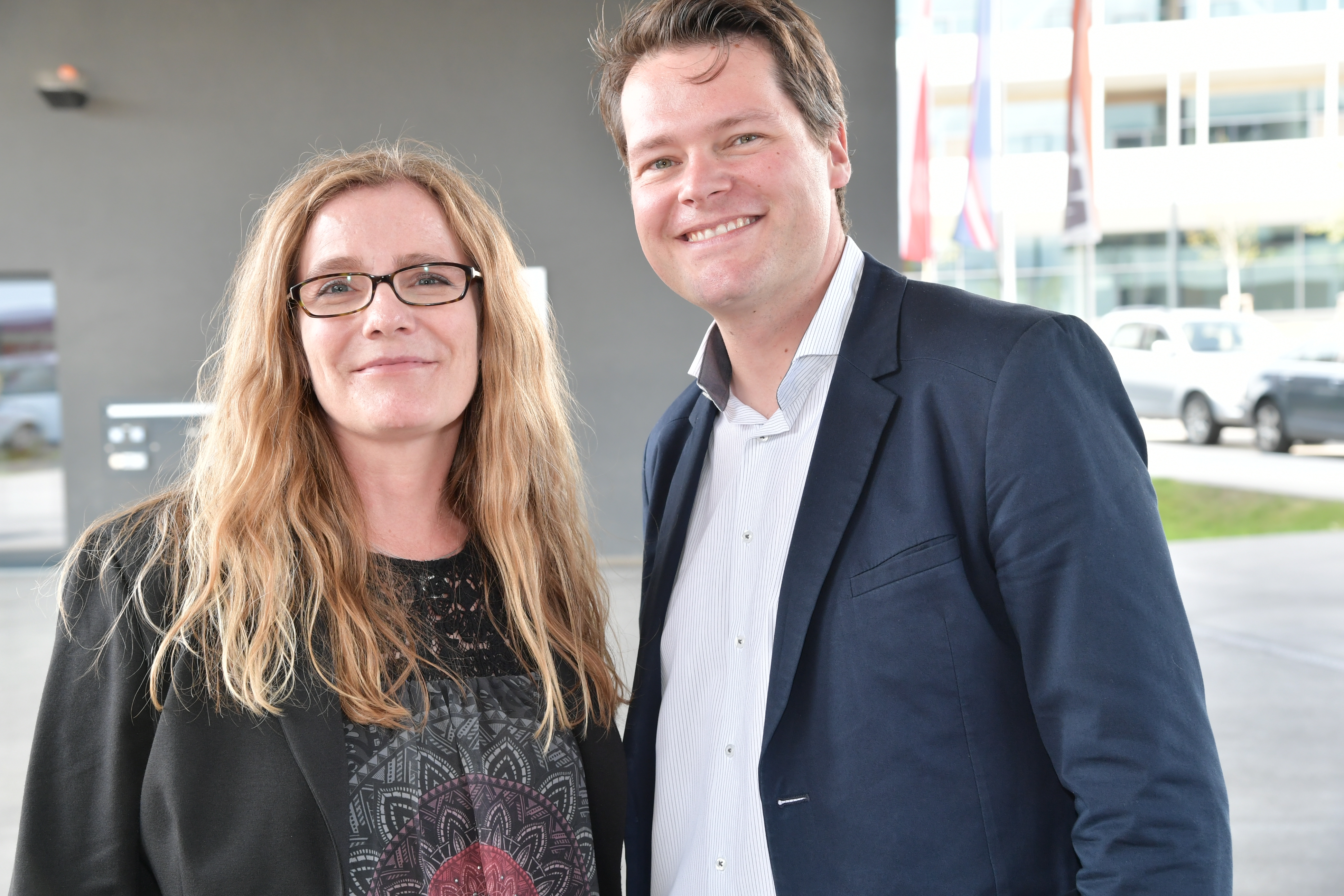 Bildungsstadtrat Jürgen Czernohorszky zu Besuch bei Wien Work - jetzt im Bild mit unserer PR- und Kommunikationschefin Andrea Angermann © Wien Work