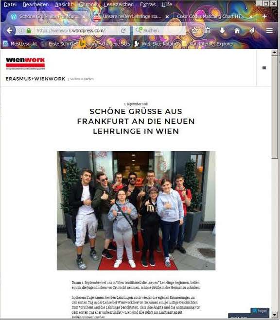 Blog ERASMUS+ Wien Work grüßt die neuen Lehrlinge © Wien Work